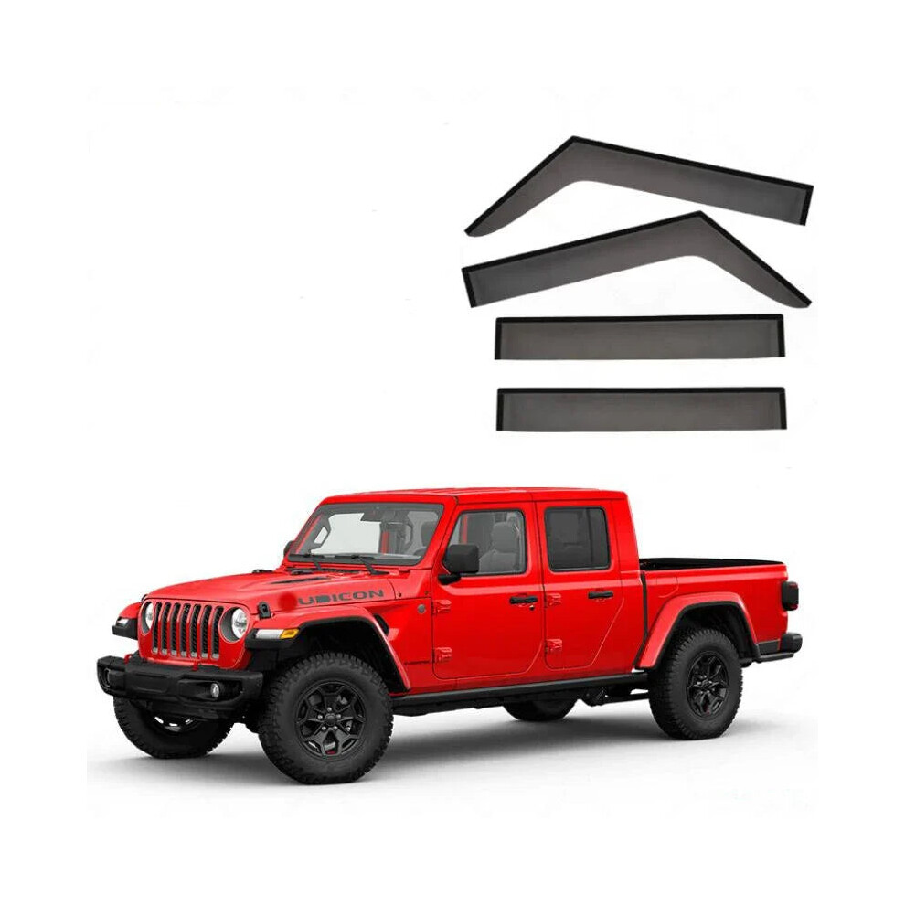Durable Side Window Deflectors & Weather Shields For Jeep Gladiator (2019-2024) 313021832889