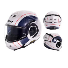 LS2 FF906 Valiant II Modular Motorcycle Helmet - Dual Lens, Rear Flip Full Face, All-Season, Anti-Fog for Men and Women