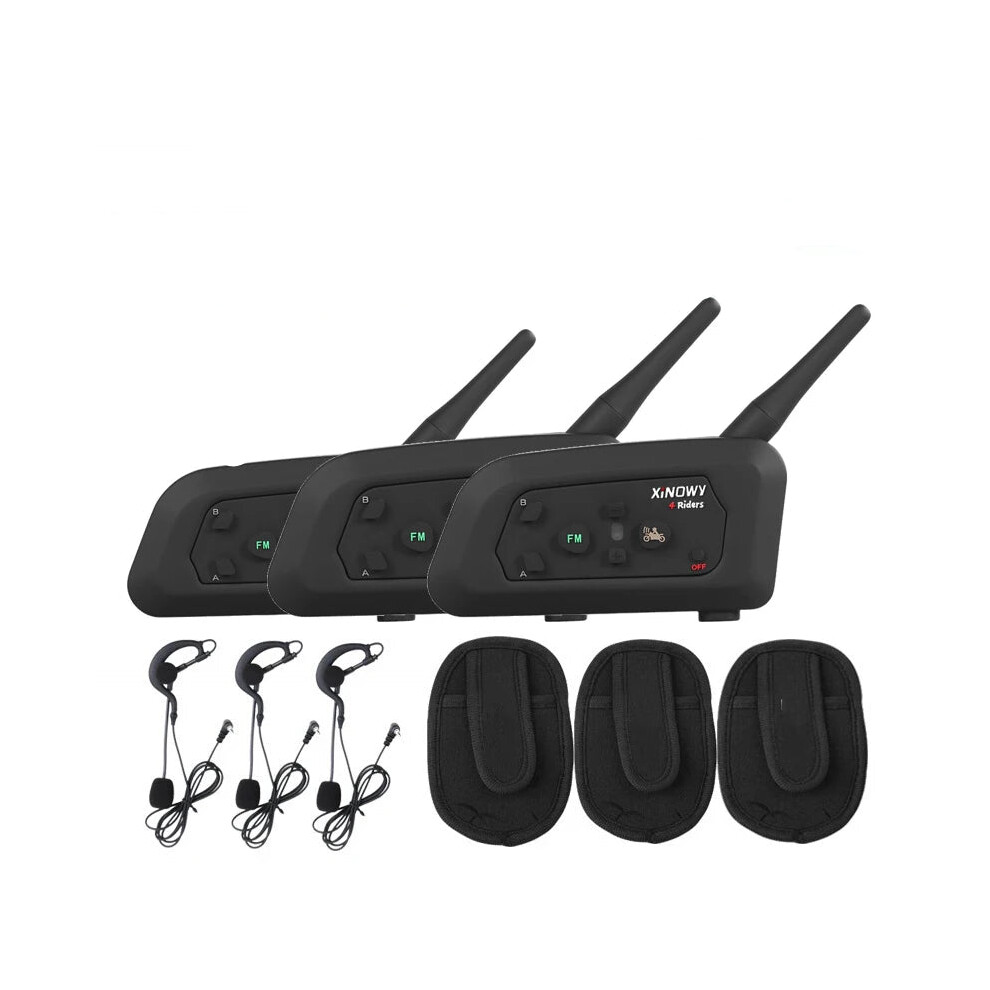 3-Piece V4c Bluetooth Referee & Motorcycle Intercom Headset - 1200M Full Duplex Communication System 313042017098