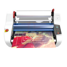 FY 350DL Double-Sided Desktop Laminating Machine - A3/A4 Paper & Photo Cold/Hot Roll Laminator with Four Rollers (English Version)