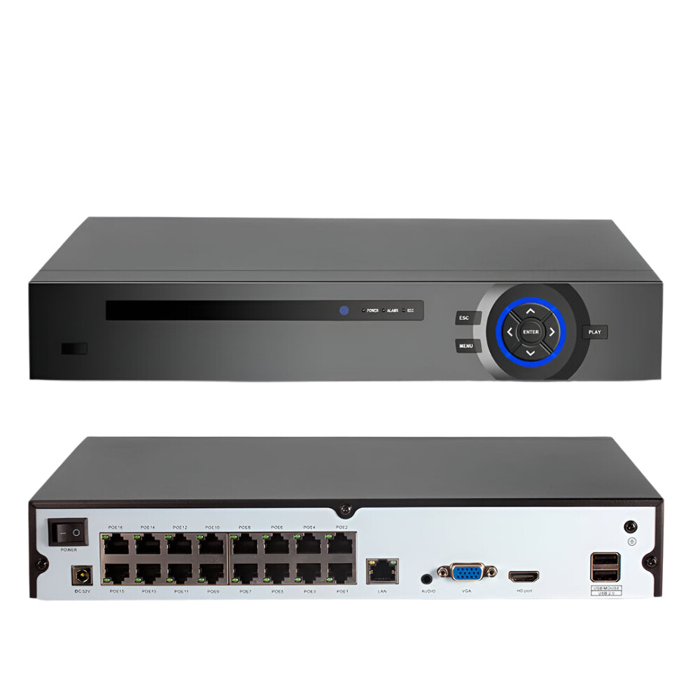 Kerui 4K 16-Channel Poe Nvr H.265 Video Recorder - Onvif Compatible Cctv Surveillance System For 4Mp, 6Mp, 8Mp Cameras 7445024263216
