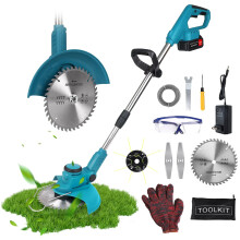 Versatile 3-in-1 Cordless Electric Grass Trimmer, Edger, and Lawn Mower with Rechargeable Battery & Adjustable Hedge Trimmer