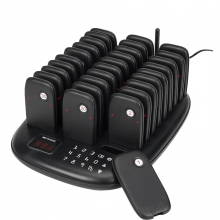 Retekess TD175P Wireless Restaurant Pager System with 30 Vibrator Buzzers & Adjustable Keyboard for Food Trucks, Cafes, and Bars