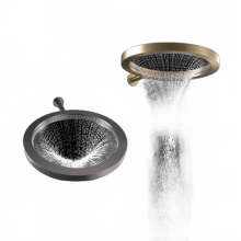 Elegant Round Rain Shower Head in Brushed Gold, Gunmetal, and Matte Black - Luxurious Bathroom Accessory