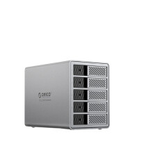 ORICO 5-Bay DAS 40Gbps Daisy Chain HDD Docking Station - Type-C 3.5 HDD Enclosure with Soft RAID & Thunderbolt 3 Compatibility, Built-in Cooling Fan
