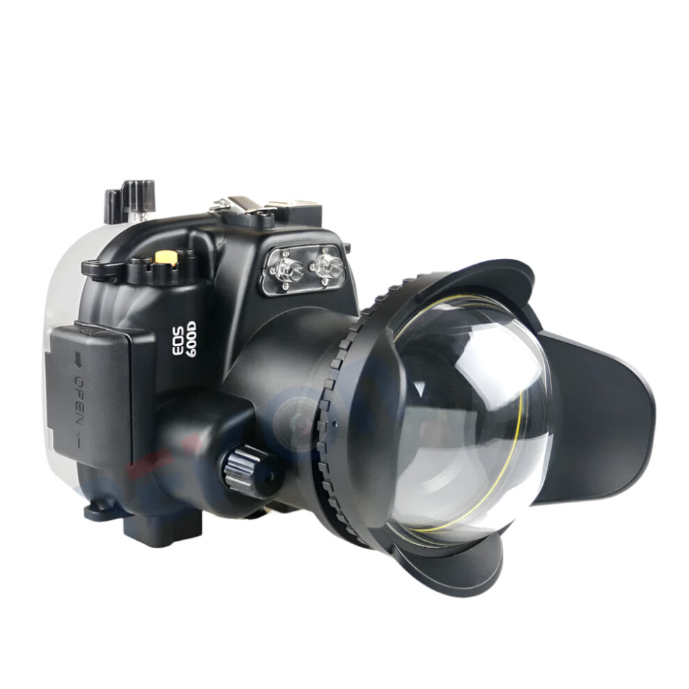 Waterproof Underwater Camera Housing Case With Two Hands Tray & 67Mm Dome Port Fisheye For Canon Eos 600D 744110889727