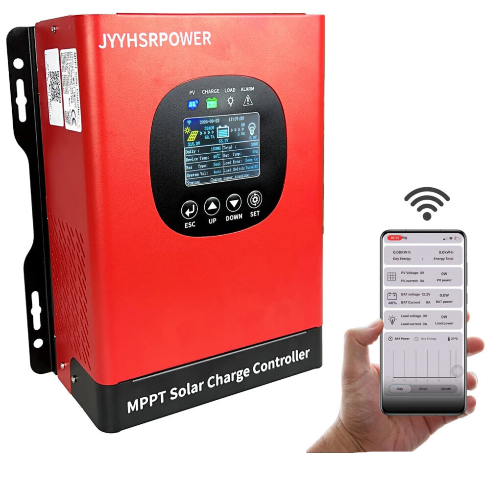 High-Efficiency Mppt Solar Charge Controller With Built-In Wifi & Colorful Display - Compatible With 12V-96V Systems, Available In 60A, 50A, 40A, 30A 705353324918