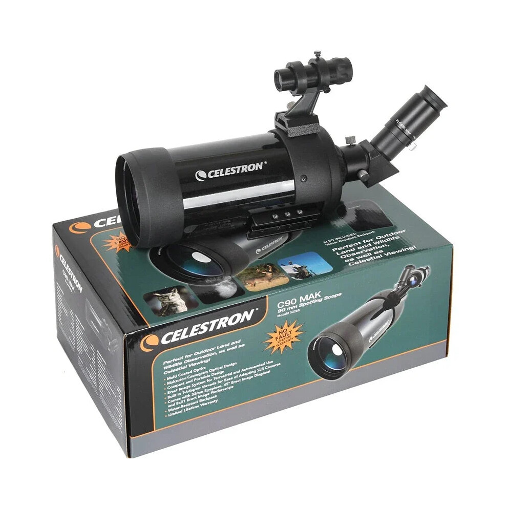 Celestron C90 Mini Mak Spotting Scope - Bak 4 90Mm Astronomy Zoom Monocular For Bird Watching & Hunting (Model 52268) 744759404206
