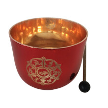 528Hz Quartz Crystal Singing Bowl - 8 Inch Om Mani Padme Hum Design for Sound Healing