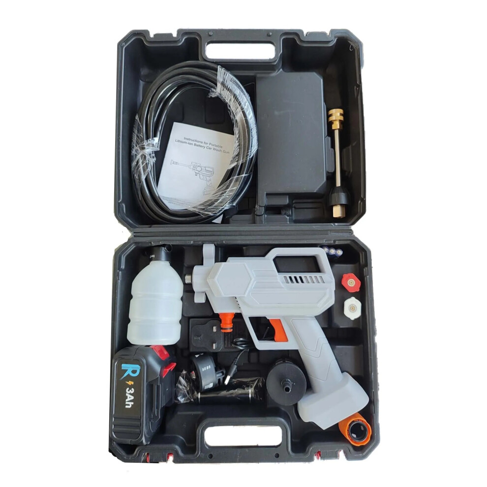 Compact Cordless Car Pressure Washer - Mobile Car Wash Gun For Easy On-The-Go Cleaning Black 7445042871813
