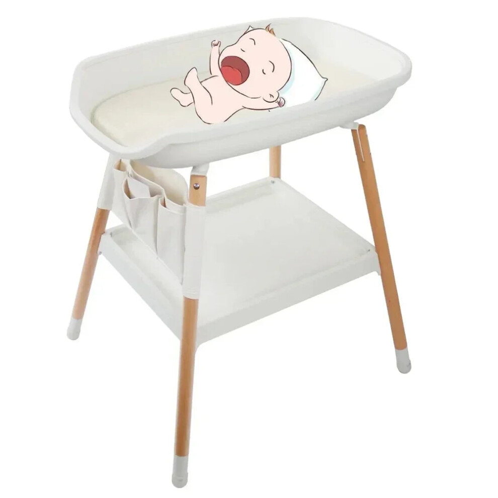 Dual-Function Baby Bath & Diaper Changing Table with Safety Features and Free Changing Pad