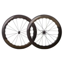 Premium 700c Carbon Road Bike Wheelset - 65/60mm Depth, V-Brake, Clincher/Tubeless, 16H Front & 24H Rear