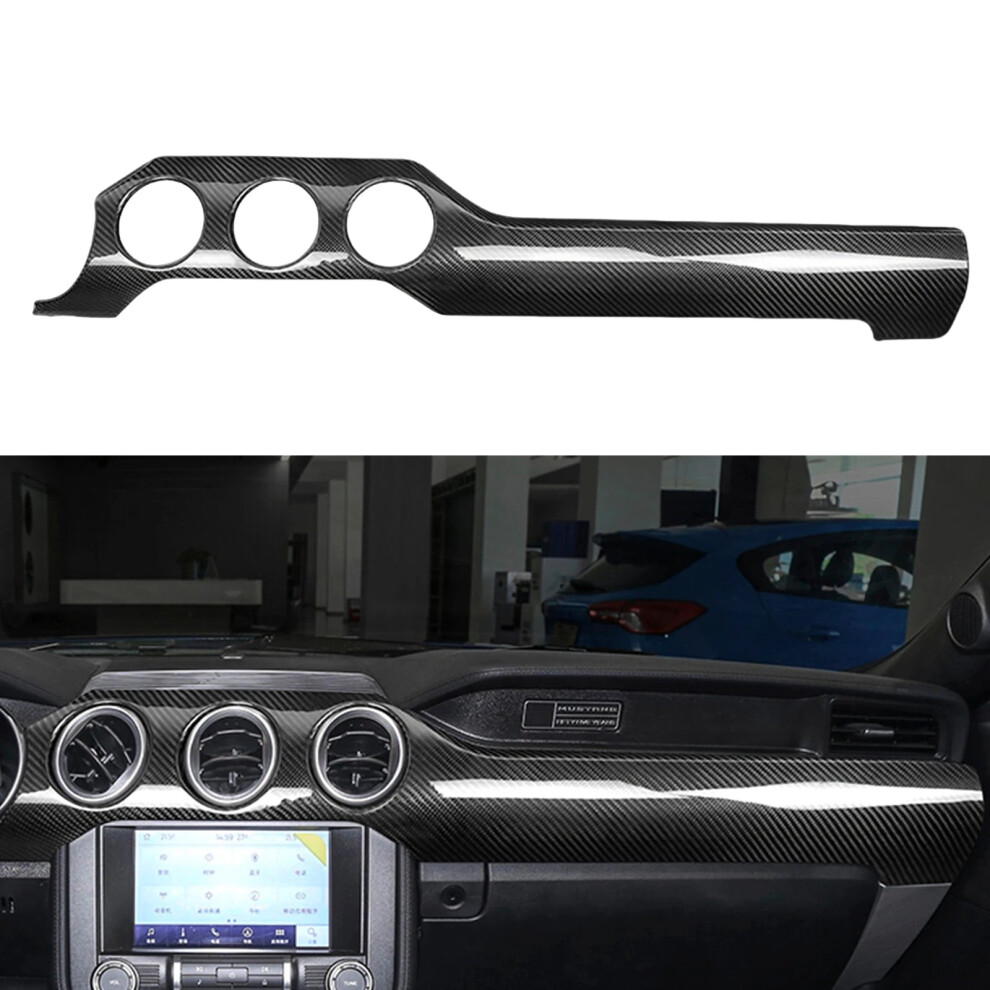 Real Dry Carbon Fiber Dashboard & Air Vent Trim For 2015-2023 Ford Mustang 313024288263