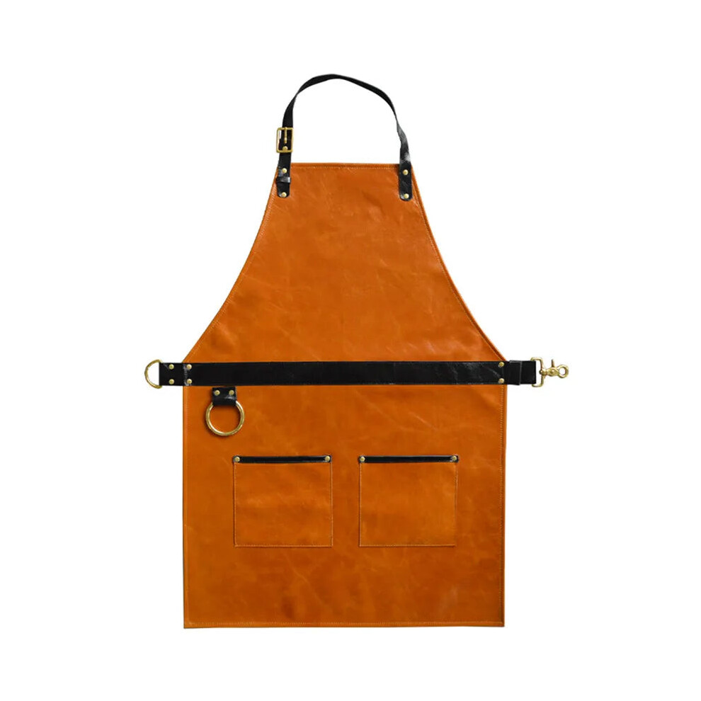 Premium Full Grain Cow Leather Apron For Baristas, Bartenders, Chefs, Bbq Enthusiasts, And Artisans - Versatile Workwear For Catering, Barbering, Pai 7445018211285