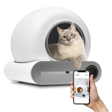 Smart WiFi Self-Cleaning Cat Litter Box for Large Cats - Automatic Closed Sandbox Tray