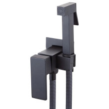 Elegant Matte Black Brass Handheld Bidet Sprayer Set with Hot and Cold Water Control