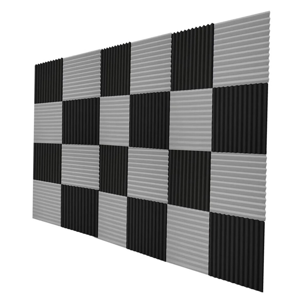 144-Piece Acoustic Foam Wedge Tiles - Soundproof Pyramid Studio Panels (2.5X30x30cm) 7445017578501
