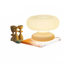 Elegant Glass Circle Table Lamp - Modern Designer Bedside Night Light for Bedroom & Living Room Decor