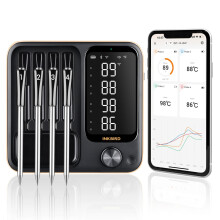 Inkbird 4-Probe Wireless BBQ Thermometer - 3 Modes, WiFi & Bluetooth Connectivity, IP67 Waterproof Meat Thermometer with Alarm for BBQ & Oven