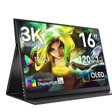 UPERFECT 16 OLED Portable Monitor - 3K 2880x1800, 120Hz, 1ms Response, 500 Nits, 100% DCI-P3, 100,000:1 Contrast, I for Gaming & Laptops