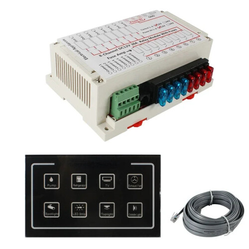 Bluetooth Touch Control Panel for Caravan & Motorhome: 12/24V 8-Way Switch Display