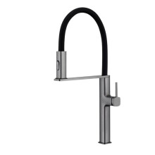 Luxury Black Brass Kitchen Faucet with Magnetic Suction, Dual Function, and Single Handle Dual Control