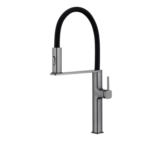 Luxury Black Brass Kitchen Faucet with Magnetic Suction, Dual Function, and Single Handle Dual Control