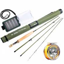 Premium Multi-Color Graphite Fly Fishing Rod & CNC Machined Reel Combo - IM10, 8WT, 4-Piece Set with Tapered WF8F Fly Line