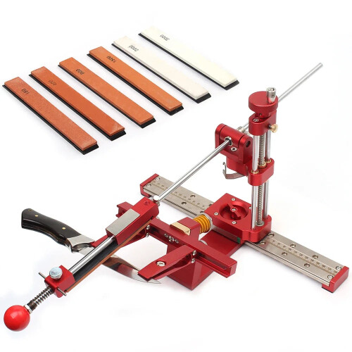 PrecisionPro Fixed Angle Knife Sharpener with Whetstone and Rail System - Professional High-Precision Sharpening Tool