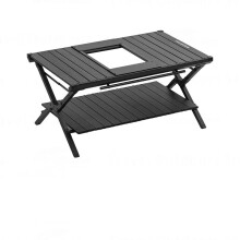 Naturehike Blackdog Double Layer Folding Aluminum Alloy Camping Table - Lightweight, Removable, I for Outdoor Picnics & BBQs