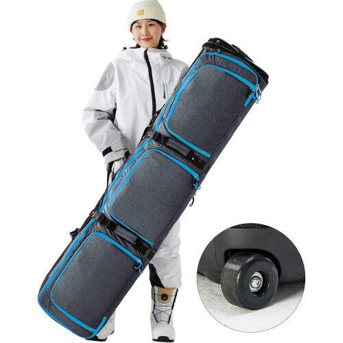 Adjustable Length XCMan Roller Snowboard Bag with Wheels