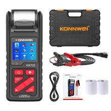 Konnwei KW720 Multi-Voltage Battery Tester with Built-In Printer - Comprehensive Analyzer for Motorcycle, Car, and Truck Batteries