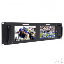 Feelworld D71 Plus 7 Dual Screen Broadcast Monitor with 3RU IPS Display, 1920x1200 Resolution, 3G-SDI HDMI AV Input/Output, Rack Mount Industrial