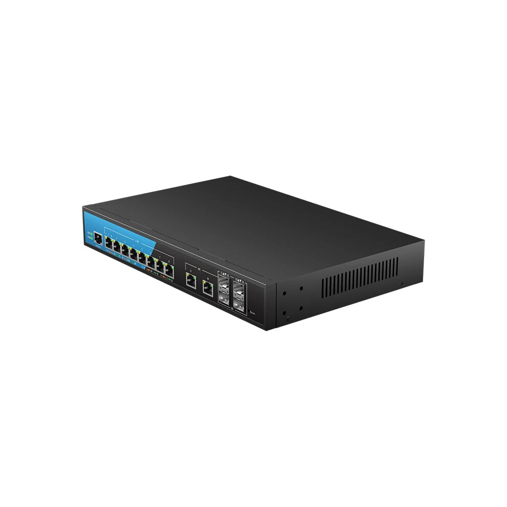 Keeplink 14-Port Layer 3 Managed Multi-Gigabit Switch With 8 Poe, 2.5Gb Ports, 4 Sfp+ 10Gb, And 2 Rj45 Ethernet 10Gb Uplinks 744110626162