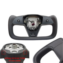 Carbar 377mm Heated Yoke Steering Wheel for Tesla Model 3 & Y - Racing Upgrade (2018-2023)
