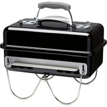 Compact Portable Tabletop BBQ Grill with Lid - Lightweight Deep Dish Outdoor Stove for Camping (415x550x280mm)