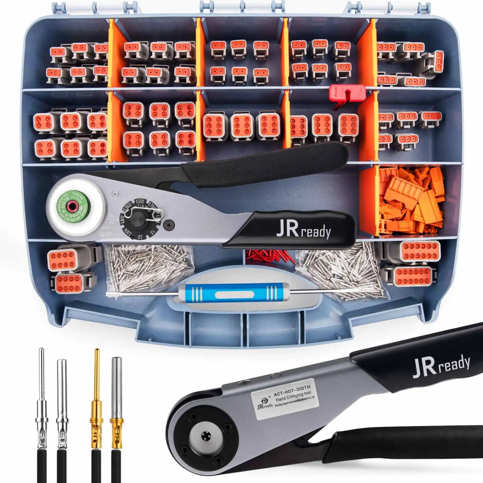 Jrready St6360 Deutsch Dtm Connector Crimp Tool Kit With 2-12 Pin Connectors & Solid Contacts 711181226287