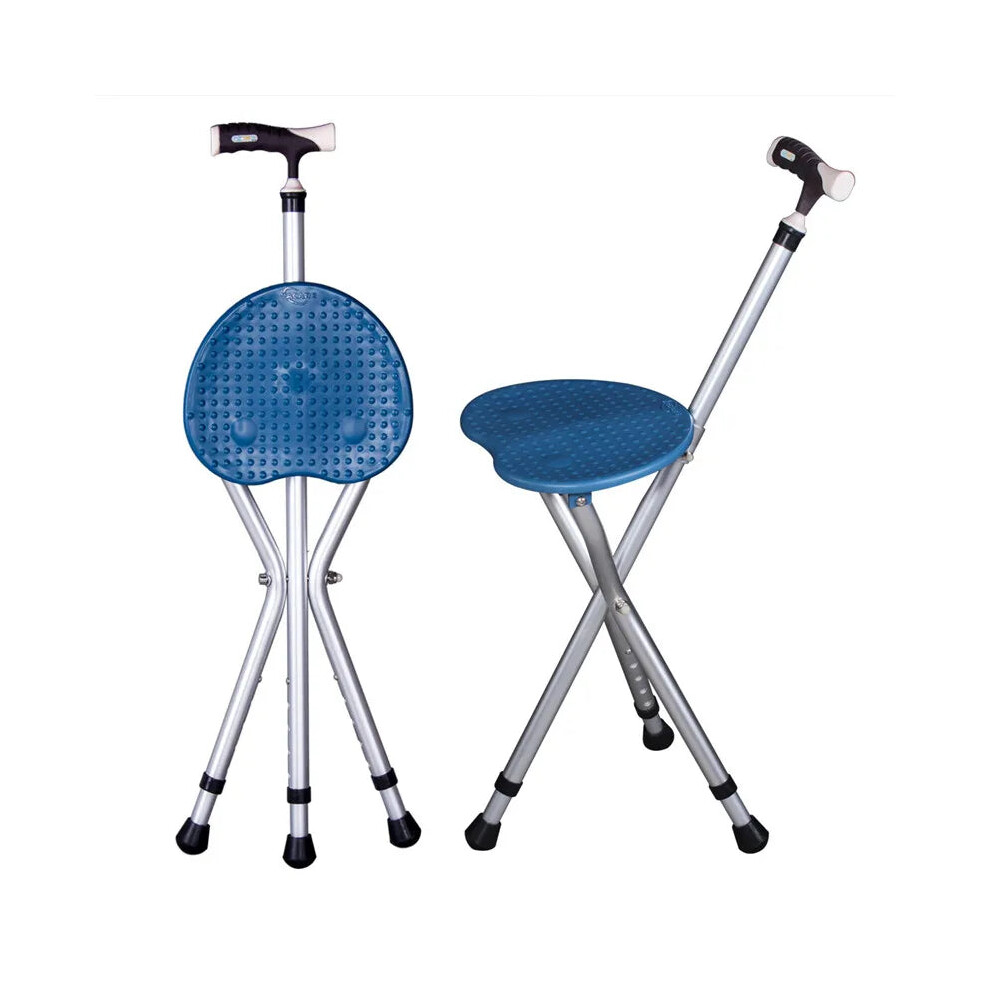 Multi-Functional Telescopic Crutch Chair: 3-Legged Folding Walker & Sitting Stool