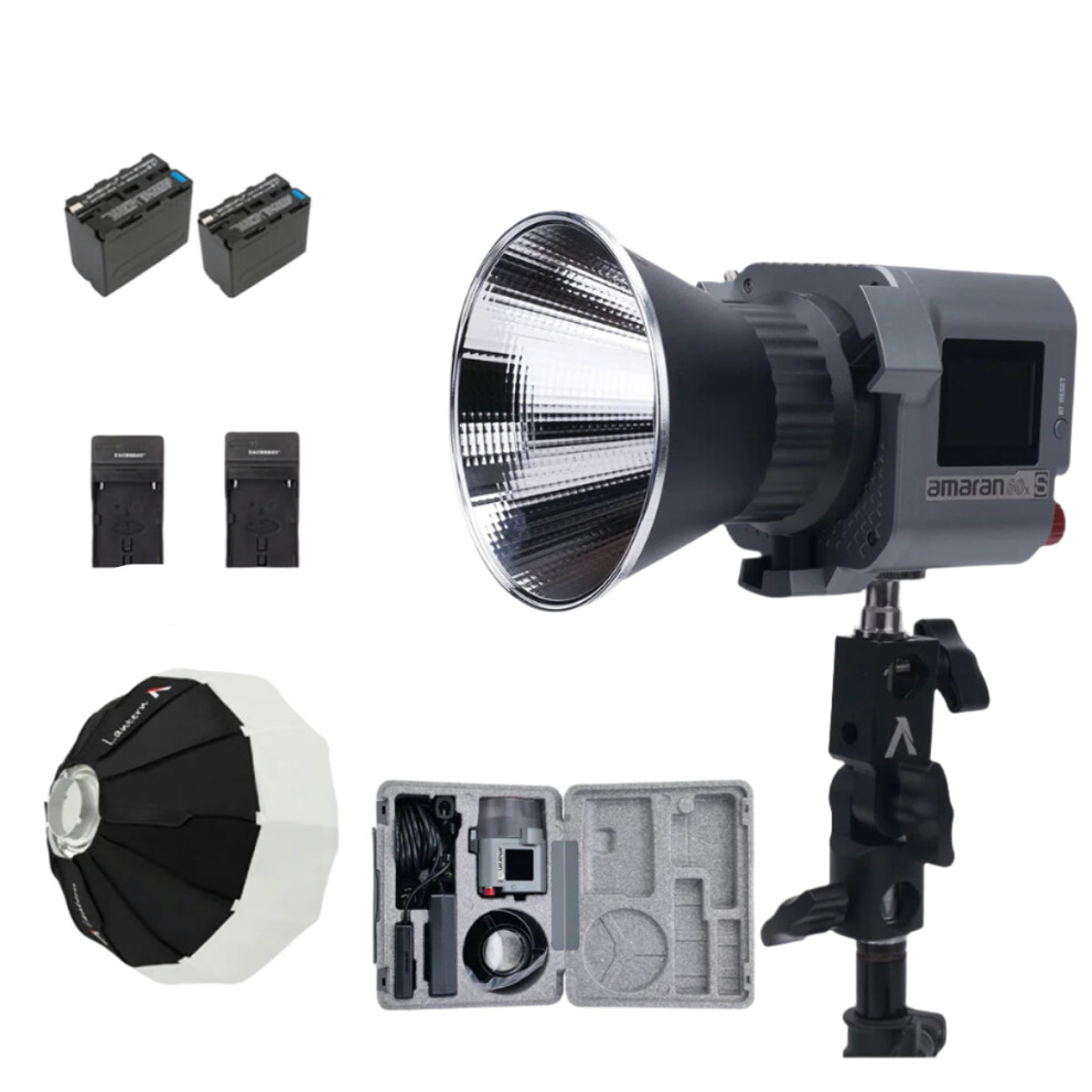 Aputure Amaran 60X S Led Video - 65W Bi-Color (2700-6500K), 9 Ing Effects, Bluetooth App Control For Film Recording Light 7445038239214