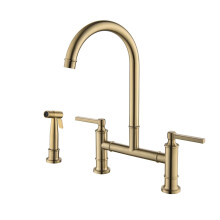 Brushed Gold 304 Stainless Steel Luxury Kitchen Faucet with Pull-Out Mixer Tap
