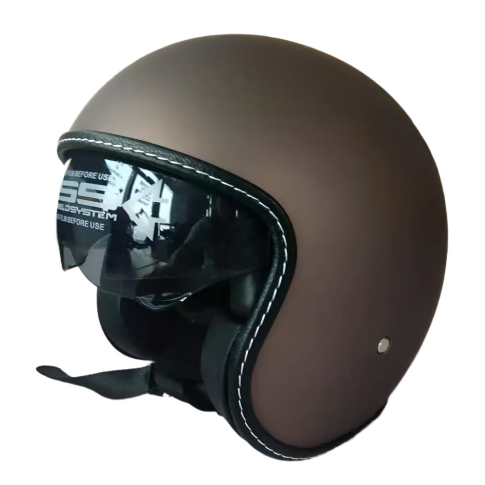Matte 818 Half Face Dot Certified High-Quality Motorcycle Helmet Brown 7445053244279
