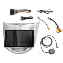 10.1-inch Android 9.0 Car Radio Video Player with Navigation for Hyundai Solaris/Accent 2010-2016, 1GB RAM, 16GB Storage
