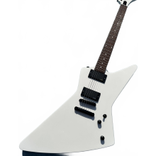 Exquisite Irregular Electric Guitar with Imported Wood, Creamy White Pearl Inlaid Fingerboard, EMG Active Pickup & White Light