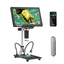 Tomlov DM201 HDMI Digital Microscope 1300x for Industrial Inspection & Mobile Phone Repair with 7-Inch Display & Tube