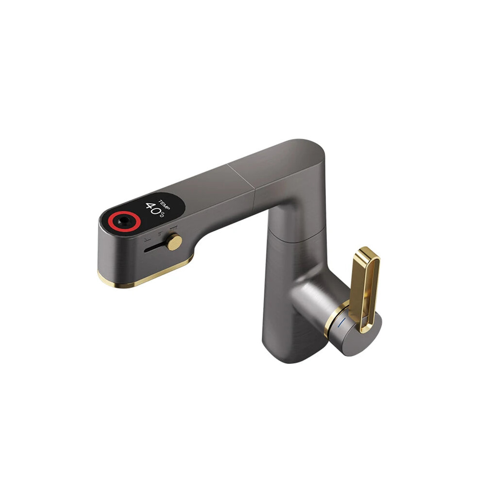 Vgx Multifunctional Led Temperature Bathroom Faucet - Pull-Out Basin Mixer With 360Ã Swivel, Brass White Finish 7445024638625