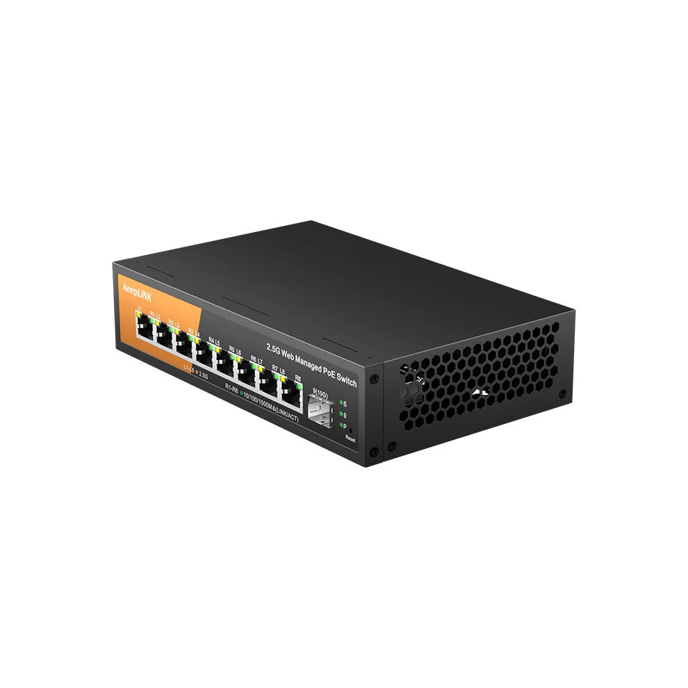 High-Performance Keeplink 9-Port Multi-Gigabit Web-Managed Switch With 8X 2.5Gbps Poe Ports & 1X 10Gb Sfp Uplink 744110229967