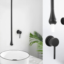 Elegant Solid Brass Wall-Mounted Waterfall Faucet for Bathroom Basin & Bathtub - Hot & Cold Mixer Tap