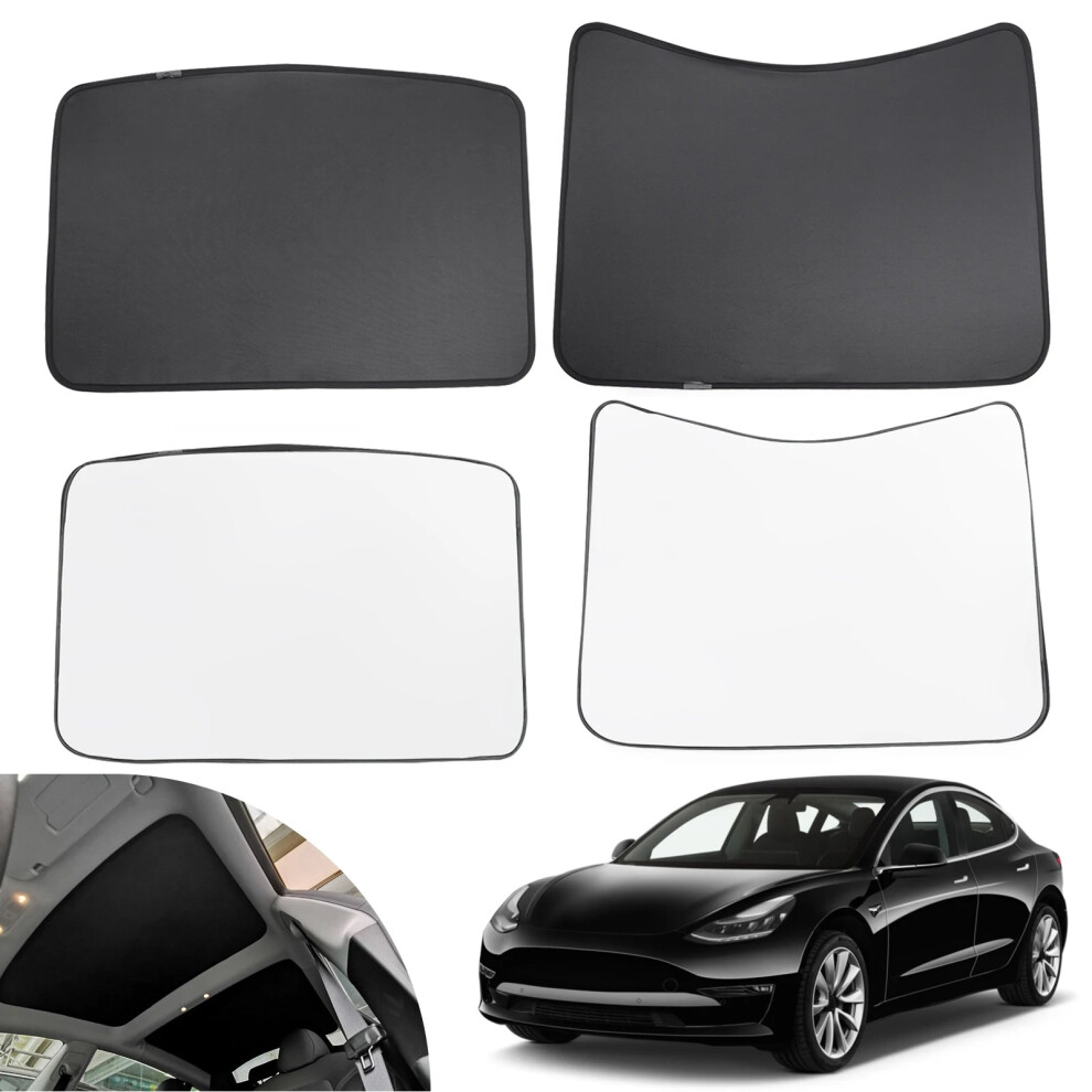 Tesla Model 3 Sunshade: Uv Protection & Heat Insulation For Front & Rear Glass Roof (2017-2021) 313017747777