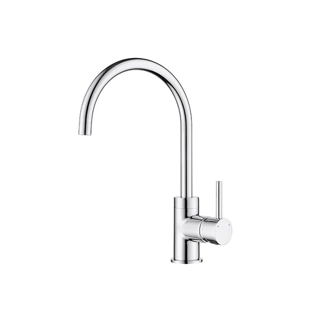 Modern Chrome Brass Kitchen Faucet with Hot & Cold Water Mixer and Sprayer
