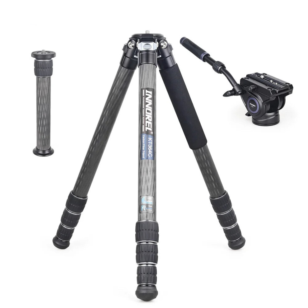 Kt364c 36Mm Professional Carbon Fiber Tripod For Dslr & Video Camcorders - Heavy Duty Camera Stand With Center Column 7445007636693